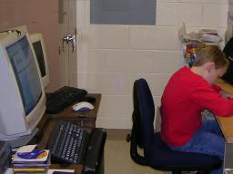Billy finishing his book report